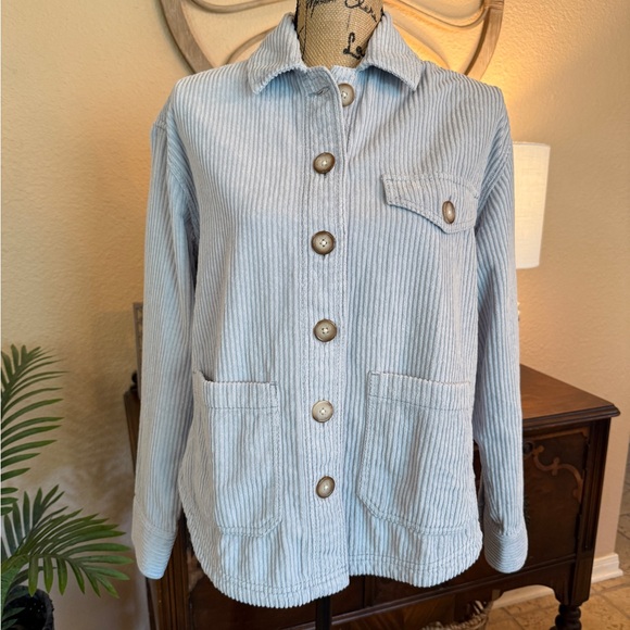 New American Eagle Outfitters Light Blue Corduroy Jacket - Picture 1 of 15